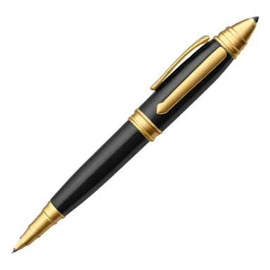 3D perspective academic premium golden luxury black pen sticker