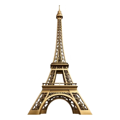 Eiffel Tower, iconic, modern, touch of shine and depth, Apple emoji style sticker