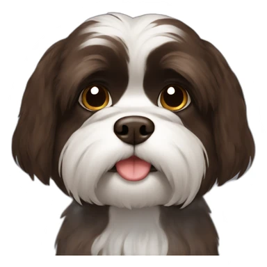 dark brown shitzu sticker