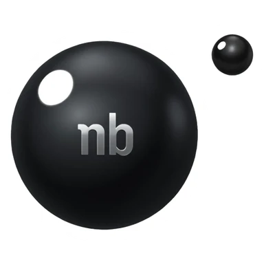 Black Ball with MB written on it sticker