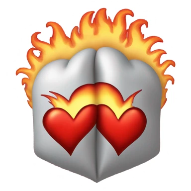 a big beautiful red heart with flame sticker