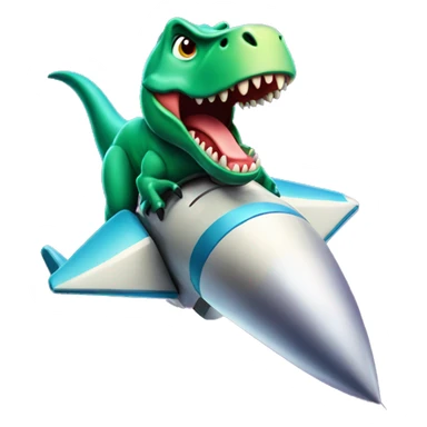 T-Rex on a rocket ship  sticker