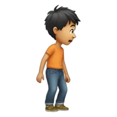 Little boy farting sticker