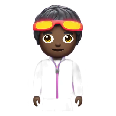 playmobil wearing purple NEON LIGHT CLOTHES, party sticker