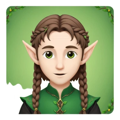 elves with braided brown  hair man black dress  sticker