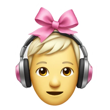 Headphones with a pink bow on both sides  sticker