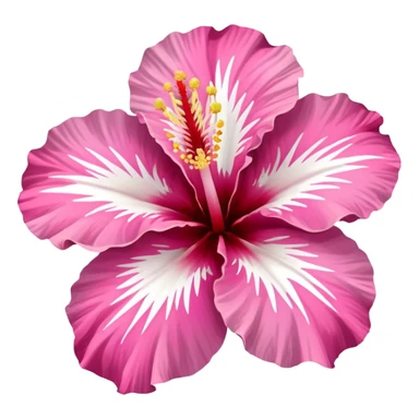 pink and white hibiscus sticker