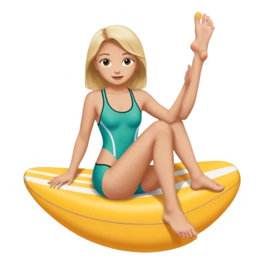 Draw a girl in a swimsuit who shows her foot sticker