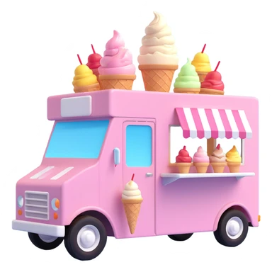 generate me a 3D icecream food truck sticker