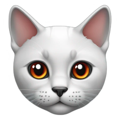 British cat white and gray with red nose and dark gray ears, with blue eyes sticker