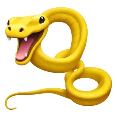 Bright yellow snake with silly face sticker