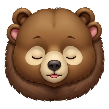 Bear asleep upside down on back, eyes shut, tongue hanging out sticker