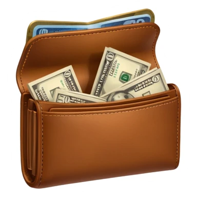 wallet with a lot of money in it sticker