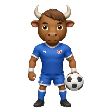 Create emojis of a bull that are related to soccer sticker