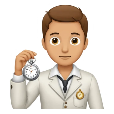 Person pinching hand and holding a clock sticker