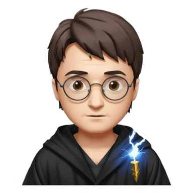 Harry Potter facepalm with glasses, lightning scar, robe sticker
