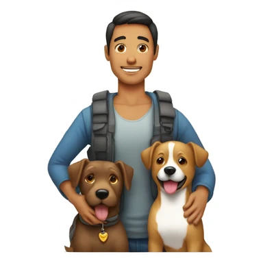 Familia mamá papá Niño de 4 años y perro sticker