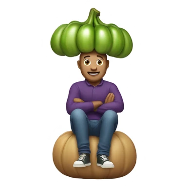 man riding eggplant sticker