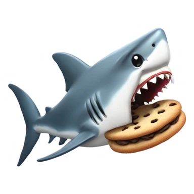 shark eating a cookie sticker