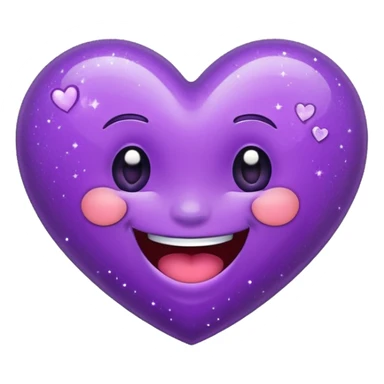 Laughing Glittery purple heart sticker