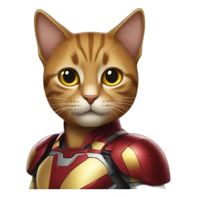 cat in a ironman costume sticker