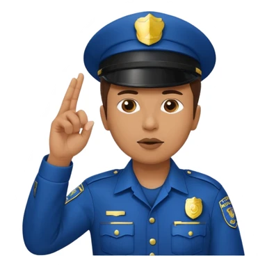 police officer facing forward blowing a whistle holding one hand up in a stop gesture sticker