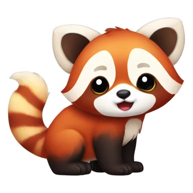 red panda with a yellow star sticker