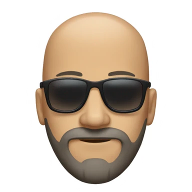 Bald man with beard and sunglasses sticker