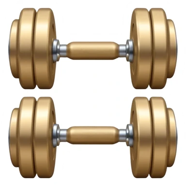 beige dumbbell with a shine sticker