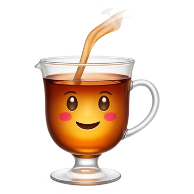 Cinematic Realistic Turkish Tea Pop Culture Emoji, featuring an inviting portrayal of a steaming glass of Turkish tea rendered with rich textures and warm, convivial lighting. sticker