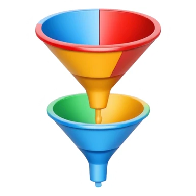 a sales funnel with three different colors sticker