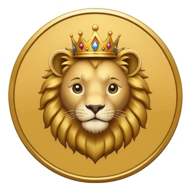 Make a round icon for a paid Black Stone subscription, gold with the number 4 and a small lion. sticker