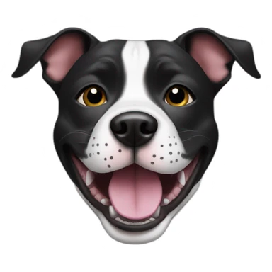 dog staffy black smiling sticker