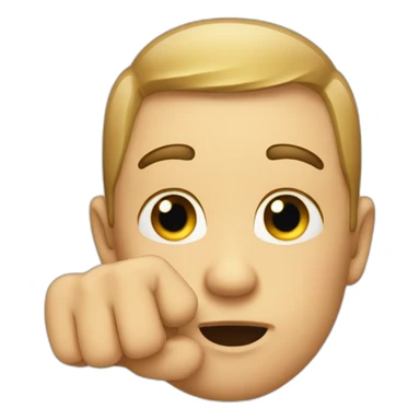 A neutral face emoji with a finger pointing to his head sticker