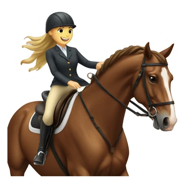 jumping horse with girl rider sticker
