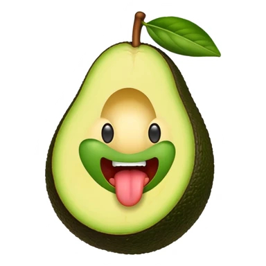 avocado with its tongue sticking out sticker