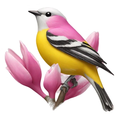 Pink Magnolia, warbler sticker