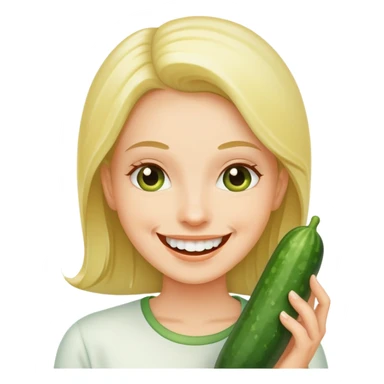 Smile with cucumber in mouth sticker