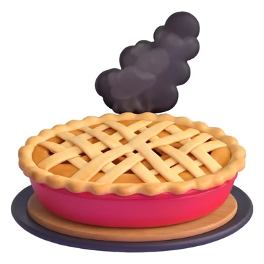 steaming apple pie with cinnamon sticker