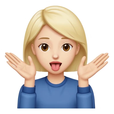 tounge out with hands to the side palm facing out sticker