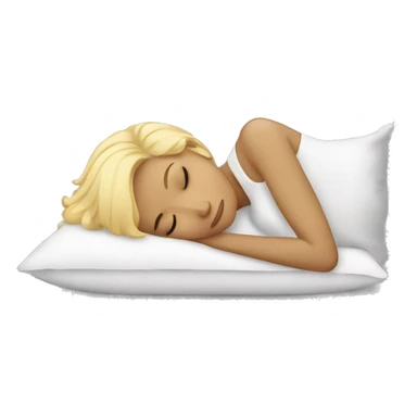 blonde girl sleeping on pillow sticker