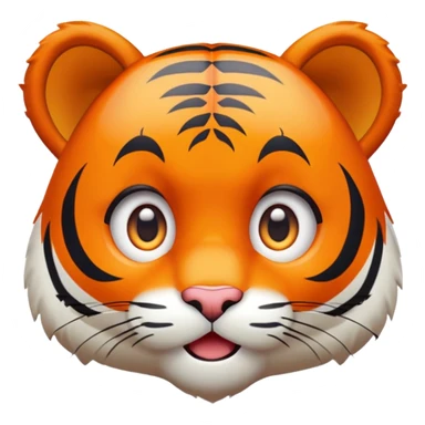 surprised shocked tiger face with wide eyes for Twitch emote sticker