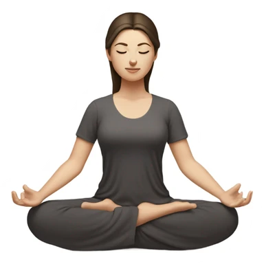 white girl with dark brown hair in zen meditation position sticker