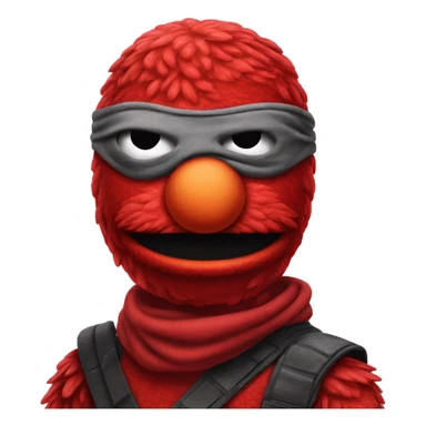 Elmo with a ninja mask sticker