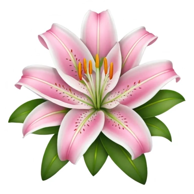 lilies pink & white flower sticker