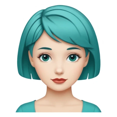 Teal hugs short hair women with Belles wording sticker