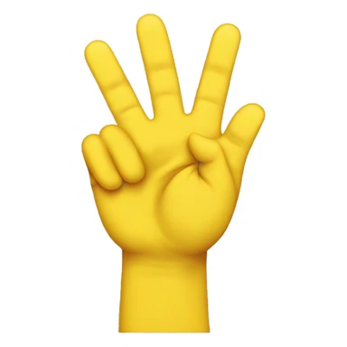 yellow smiley emoji holding up peace-hand sign kawaii sticker