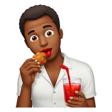 Black man eating chicken and drinking kool aid sticker