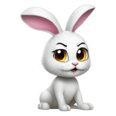Alita worrior princess as a bunny being angry sticker