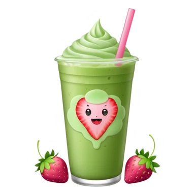 iced matcha latte strawberry  sticker